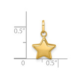 14k Polished 3D Puffed Star Charm Pendant