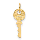 14K Polished 3D Rounded Top Key Charm - C3-1922DDEF-2207