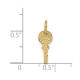 14K Polished 3D Rounded Top Key Charm - K1-6F7E9396-8972