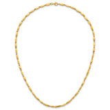 14k Polished 3mm Fancy Bar Link 18 inch Necklace