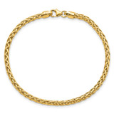 14k Polished 3mm Fancy Braided Link 7.5 inch Bracelet