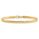 14k Polished 3mm Fancy Curb Link 7.5 inch Bracelet