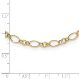 14k Polished 3mm Fancy Oval and Round Link 18 inch Necklace