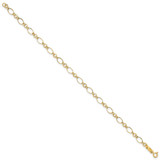 14k Polished 3mm Fancy Oval and Round Link 7.25 inch Bracelet