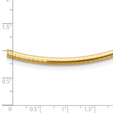 14k Polished 3mm Lightweight 18 inch Domed Omega Necklace