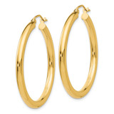 14K Polished 3mm Lightweight Tube Hoop Earrings - T9-BE26CB4F-9967