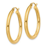 14K Polished 3mm Lightweight Tube Hoop Earrings - T9-FCA97315-6318
