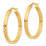 14k Polished 3mm Square Tube Hoop Earrings - TF-D9E76420-3057