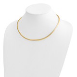 14k Polished 3mm Standard Weight 18 inch Domed Omega Necklace