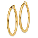 14K Polished 3mm Tube Hoop Earrings - T9-D935961D-2789
