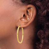 14K Polished 3mm Tube Hoop Earrings - T9-D935961D-2789