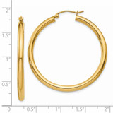 14K Polished 3mm Tube Hoop Earrings - T9-D935961D-2789