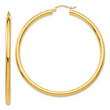 14K Polished 3mm Tube Hoop Earrings - T9-DD5C3FF5-9481