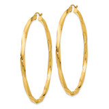 14k Polished 3mm Twisted Hoop Earrings - TC-98F82BEB-6246