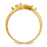 14k Polished 3-Stone Mothers Ring with Angel on Band Mounting