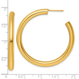 14k Polished 4.0 x 45mm Tube C-Hoop Post Earrings