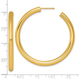 14k Polished 4.0 x 50mm Tube C-Hoop Post Earrings