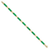14K Polished 4.0mm Jade Bars 7 Inch Bracelet