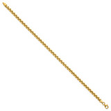 14k Polished 4.25mm Rounded Box Chain 8.5 inch Mens Bracelet