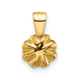 14k Polished 4-5mm Button White Freshwater Cultured Pearl Flower Pendant