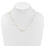 14k Polished 4-5mm Semi-Round White Freshwater Cultured 5-Pearl Bar 19.5 inch Necklace