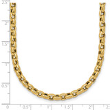 14k Polished 4mm Fancy Textured Rolo Link 17.25 inch Necklace
