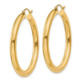 14K Polished 4mm Lightweight Tube Hoop Earrings - T9-F2EE5EC7-4215
