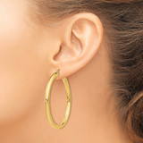 14K Polished 4mm Lightweight Tube Hoop Earrings - T9-FA687184-7600