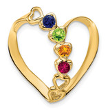 14k Polished 4-Stone Mothers Heart Slide Mounting
