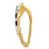 14k Polished 4-Stone Mothers Heart Slide Mounting