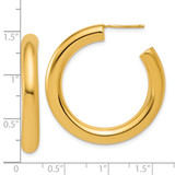 14k Polished 5.0 x 35mm Tube C-Hoop Post Earrings