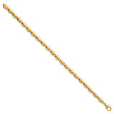 14k Polished 5.25mm Round Fancy Beaded 7.25 inch Bracelet