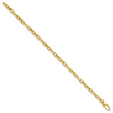 14K Polished 5.2mm Fancy Cable Link 7.5 inch Bracelet