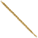 14k Polished 5.2mm Fancy Rope Link 7.5 inch Bracelet