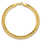 14K Polished 5.6mm Fancy Chevron Link 7.5 inch Bracelet