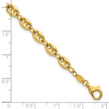 14K Polished 5.6mm Puffed Anchor/Mariner Link 7.5 inch Bracelet