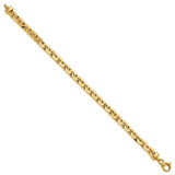 14K Polished 5.75mm Fancy Cable Link 7.5 Inch Bracelet