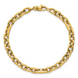14k Polished 5.7mm Oval and Anchor Link 7.5 inch Bracelet