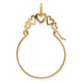 14k Polished 5-Heart Charm Holder