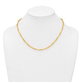 14k Polished 5mm Fancy Long and Round Link 18 inch Necklace