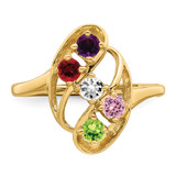 14k Polished 5-Stone Mothers Ring Mounting - XM-1A7B58E7-4414