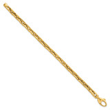 14k Polished 6.25mm Fancy Square Link 7.25 inch Bracelet