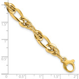 14k Polished 6.4mm Fancy Twisted Link 7 inch Bracelet