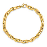 14K Polished 6.5mm Fancy Long Cable Link Mens 8.25 inch Bracelet