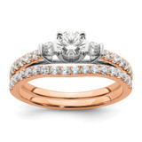 10k Rose Gold 3/4 carat Lab Grown Diamond VS/SI+ G+ Complete Petite Engagement Ring