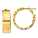 14k Polished 6.75mm Omega Back Hoop Earrings