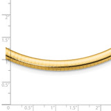 14k Polished 6mm Lightweight 16 inch Domed Omega Necklace