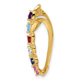 14k Polished 6-Stone Mothers Heart Slide Mounting