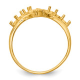 14k Polished 6-Stone Mothers Ring with Angel on Band Mounting