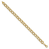 14K Polished 7.5mm Fancy Double Link 7.5 inch Bracelet